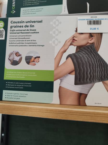 Coussin universel en graines de lin chauffant