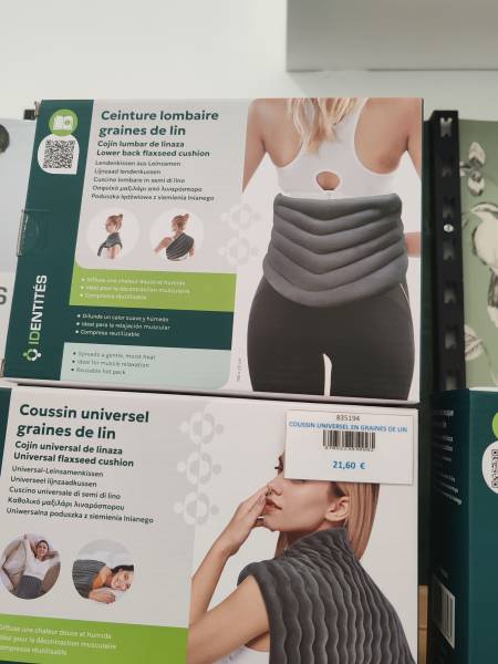 Coussin ceinture lombaire en graines de lin pour soulager les douleurs