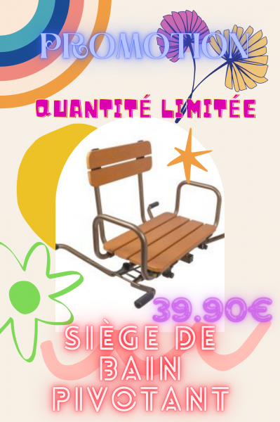 Promotion sur le siège de bain pivotant inspiration bois