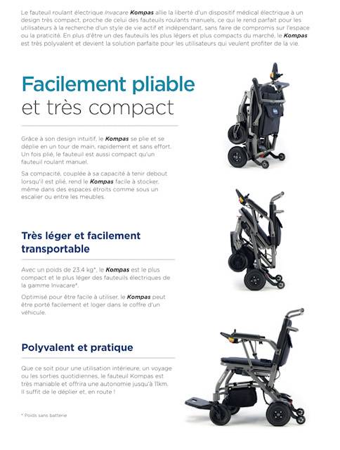 Fauteuil roulant électrique pliable, compact et léger dans le 83 près de Hyères